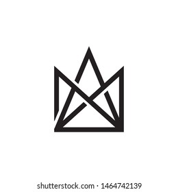 Minimal crown logo template vector king icon design