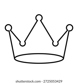 Symbol mit minimalem Kronenumriss, das Königtum, Führung, Erfolg und Prestige symbolisiert. Sauberes lineares Vektordesign, ideal für Logos, Apps, UI, Branding, Auszeichnungen, Rankings und Premium-Konzepte.