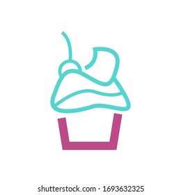 Minimal cupcake logo template vector icon design