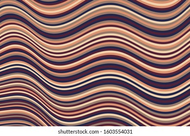 Minimal curve wave stripes warp vector background graphic design. Dynamic movement of waves, curve stripes, warp lines. Vibrant wavy flow abstract background. Geometric dynamimc wallpaper.