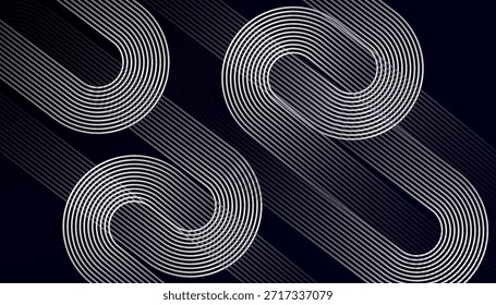 Minimal Curved Line Abstract Pattern on Dark Background. Modern Monochrome Flowing Lines with Smooth Geometric Rhythm. Elegant Continuous Line Wave Design in Contemporary Style.