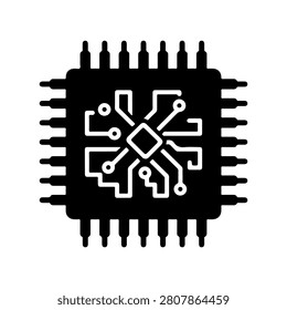 Minimal Custom ASIC Chip Vector Illustration