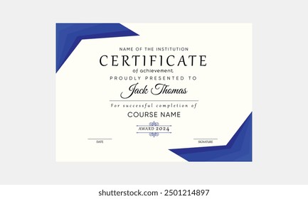 minimal custom certificate template. simple certificates. professional. training certificate