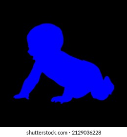 minimal cute baby crawling vector icon. graphic illustration