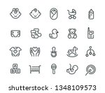 Minimal cute baby icon set