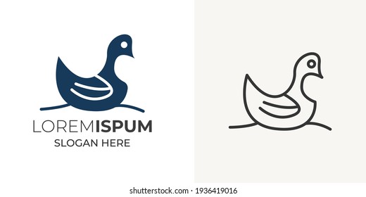 Minimal Cute Duck Logo Design Vector Stock Vector (Royalty Free ...