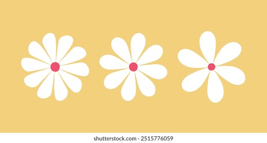Mínimo lindo Vector de colección de Elementos de flores. Abstractas ilustración de planta de flores dibujada a mano para deco, pegatina, Clipart e impresión.