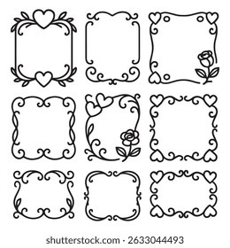 Minimal Cute Funny Shape Frames Vector 