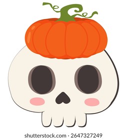 Minimal cute skull illustration for Halloween