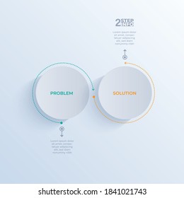 Minimal cycle Modern step Circle chart Vector infographic template for diagram presentation, chart, business concept with 2 elements options
