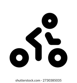 Ícone de ciclismo mínimo que representa a atividade da bicicleta, o movimento e o treino de fitness. Este símbolo de vetor de contorno limpo é ideal para aplicações de fitness e esportes, rastreadores de ciclismo, painéis de treino, sistemas de navegação e interfaces de monitoramento de atividade.

Perfeito para aplicativos móveis, sites, design de interface do usuário, projetos UXUI e produtos digitais relacionados à saúde, fitness, treinamento cardio, atividade ao ar livre e transporte sustentável. O ícone apresenta um estilo simples, minimalista que é totalmente escalável, editável e fácil de personalizar para vários usos digitais.