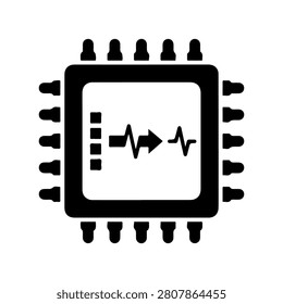 Minimal DAC Converter Chip Vector Illustration