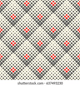 Minimal Damask Graphic Design. Seamless Grid Pattern. Vector Square Texture