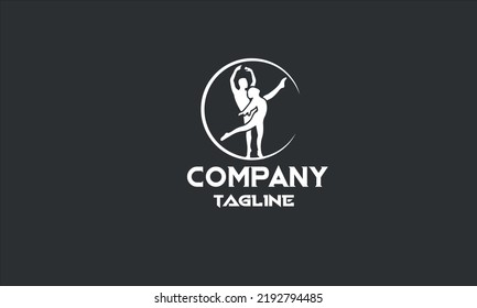minimal dancing couple logo template