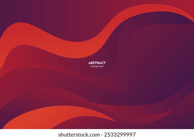 Minimal dark abstract background with red wave vector design for banner cover, book flayer. Eps10