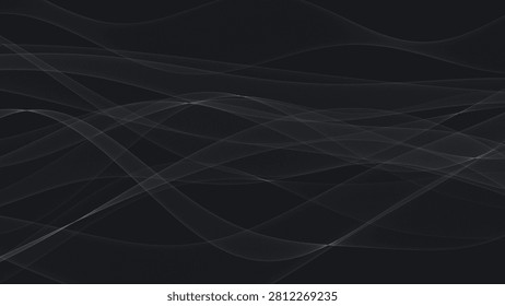     Minimal dark background featuring colorful flowing light ribbons and smooth abstract motion lines