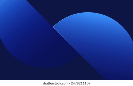 Minimal dark blue background. Dynamic shapes composition. Vector illustration