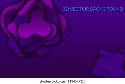 Minimal dark layered background. Blue-violet dark scheme. Web template. Vector EPS10 illustration.