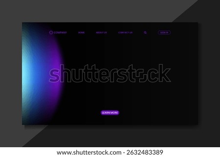 Minimal Dark Mode Landing Page with Neon Gradient Left Glow
