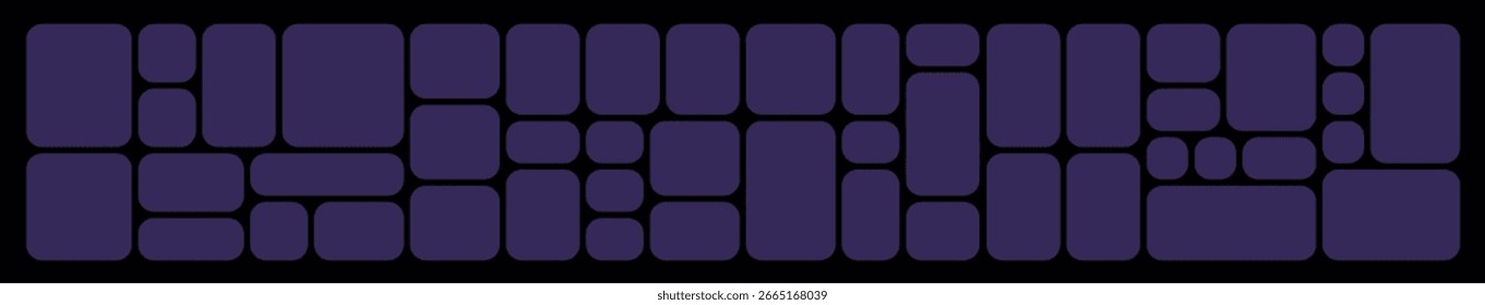 Minimal Dark Violet Bento Grid Photo Collage with Soft Cornered Geometric Blocks