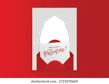 Ilustración mínima del Día de San Valentín con un sobre clásico y un mensaje sincero.