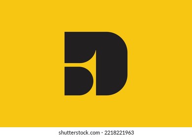 Minimal DB logo. Icon of a BD letter on a luxury background. Logo idea based on the DB monogram initials. Professional variety letter symbol and BD logo on background.