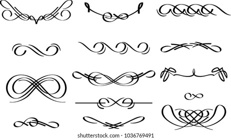 minimal decorative ornament. Calligraphic for invitation