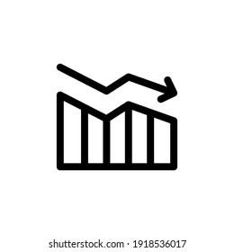 Minimal decrease line icon. Web stroke symbol design. Reduction sign isolated on a white background. Premium line icon.