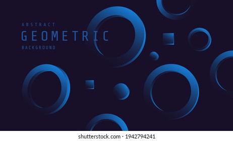 Fondo abstracto azul profundo mínimo con formas geométricas 3d. Composiciones abstractas de lujo para afiches, pancartas, volantes. Ilustración del vector