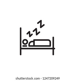 Minimal deep sleep at bedroom vector icon