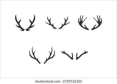 Silhueta vetorial de antlers de veado mínimo