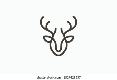 Minimal Deer head linear logo