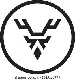 Minimal Deer Head Logo – Triangle Geometric Style