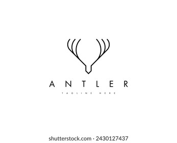 minimal deer line logo design
