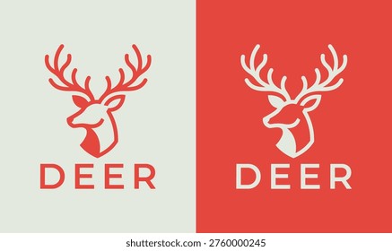 minimal deer logo template design, deer head logo, creative deer logo template