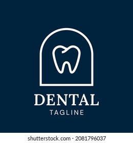 Minimal Dental logo vector template. Premium style dental care logo icon. Elegant dental clinic logo design. 