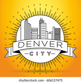 Minimal Denver Linear City Skyline with Typographic Design