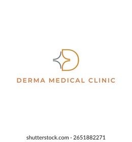 Minimal derma medical clinic logo design vector icon template beauty healthcare clinic logo design modern premium dermatologist logo type skin beauty clinic logo