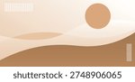 Minimal Desert Landscape Abstract Background With Sun And Sand Waves