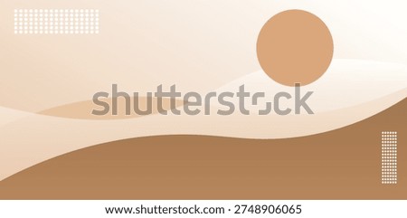 Minimal Desert Landscape Abstract Background With Sun And Sand Waves