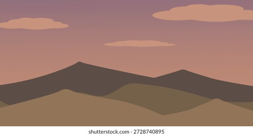 Escena de desierto minimalista con dunas de arena lisa, plantas de cactus y un suave cielo al atardecer ideal para viajes por la naturaleza Fondos de pantalla de temas occidentales Anuncios de carteles y diseños paisajísticos tranquilos