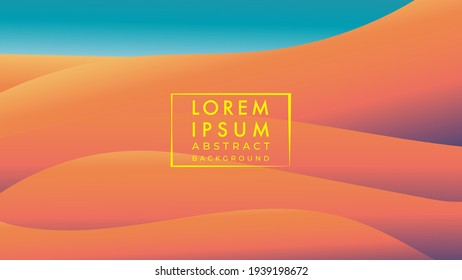 Minimal desert vector illustration. Wavy shape with earthtone color gradient. Abstract background design template.