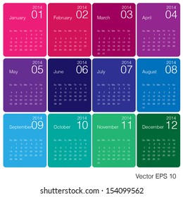 Minimal Design 2014 calendar vector