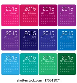 Minimal Design 2015 calendar vector