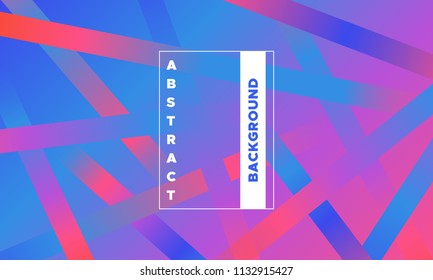 Minimal Design. Abstract Geometric Background with Glow Effect. Gradient in Blue, Pink and Purple Colors. EPS10 Vector. Illustration with Stripes. Minimal Design for Covers, Banners, Posters, Flyers.