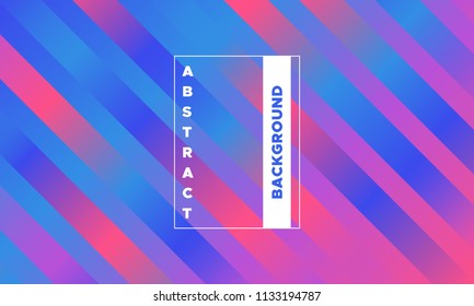 Minimal Design. Abstract Geometric Background with Glow Effect. Gradient in Blue, Pink and Purple Colors. EPS10 Vector. Illustration with Stripes. Minimal Design for Covers, Banners, Posters, Flyers.