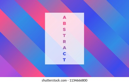 Minimal Design. Abstract Geometric Background with Glow Effect. Gradient in Blue, Pink and Purple Colors. EPS10 Vector. Illustration with Stripes. Minimal Design for Covers, Banners, Posters, Flyers.