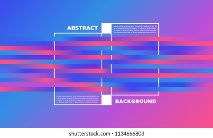 Minimal Design. Abstract Geometric Background with Glow Effect. Gradient in Blue, Pink and Purple Colors. EPS10 Vector. Illustration with Stripes. Minimal Design for Covers, Banners, Posters, Flyers.