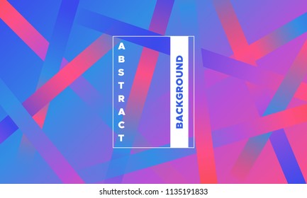 Minimal Design. Abstract Geometric Background with Glow Effect. Gradient in Blue, Pink and Purple Colors. EPS10 Vector. Illustration with Stripes. Minimal Design for Covers, Banners, Posters, Flyers.