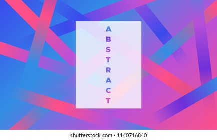 Minimal Design. Abstract Geometric Background with Glow Effect. Gradient in Blue, Pink and Purple Colors. EPS10 Vector. Illustration with Stripes. Minimal Design for Covers, Banners, Posters, Flyers.